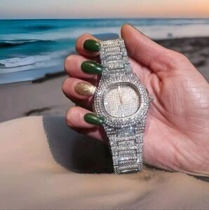 Luxury Silver Cubic Zirconia Watch